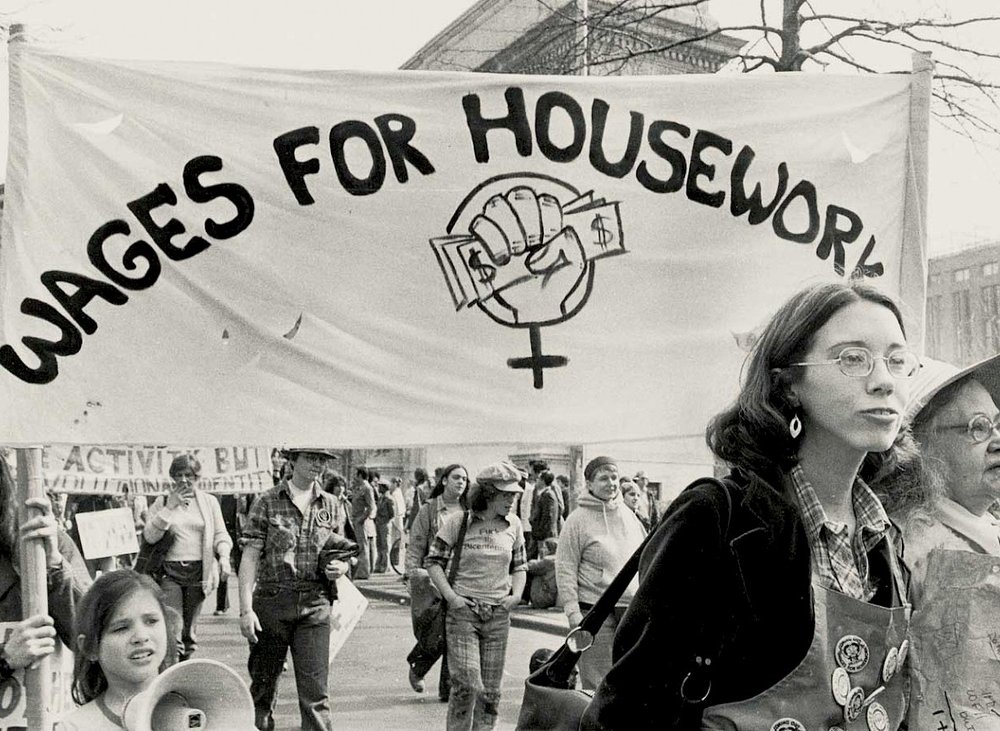 Wages for Housework demonstration banner, New York, mid-1970s